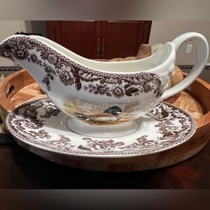 UNUSED Spode Woodland gravy boat